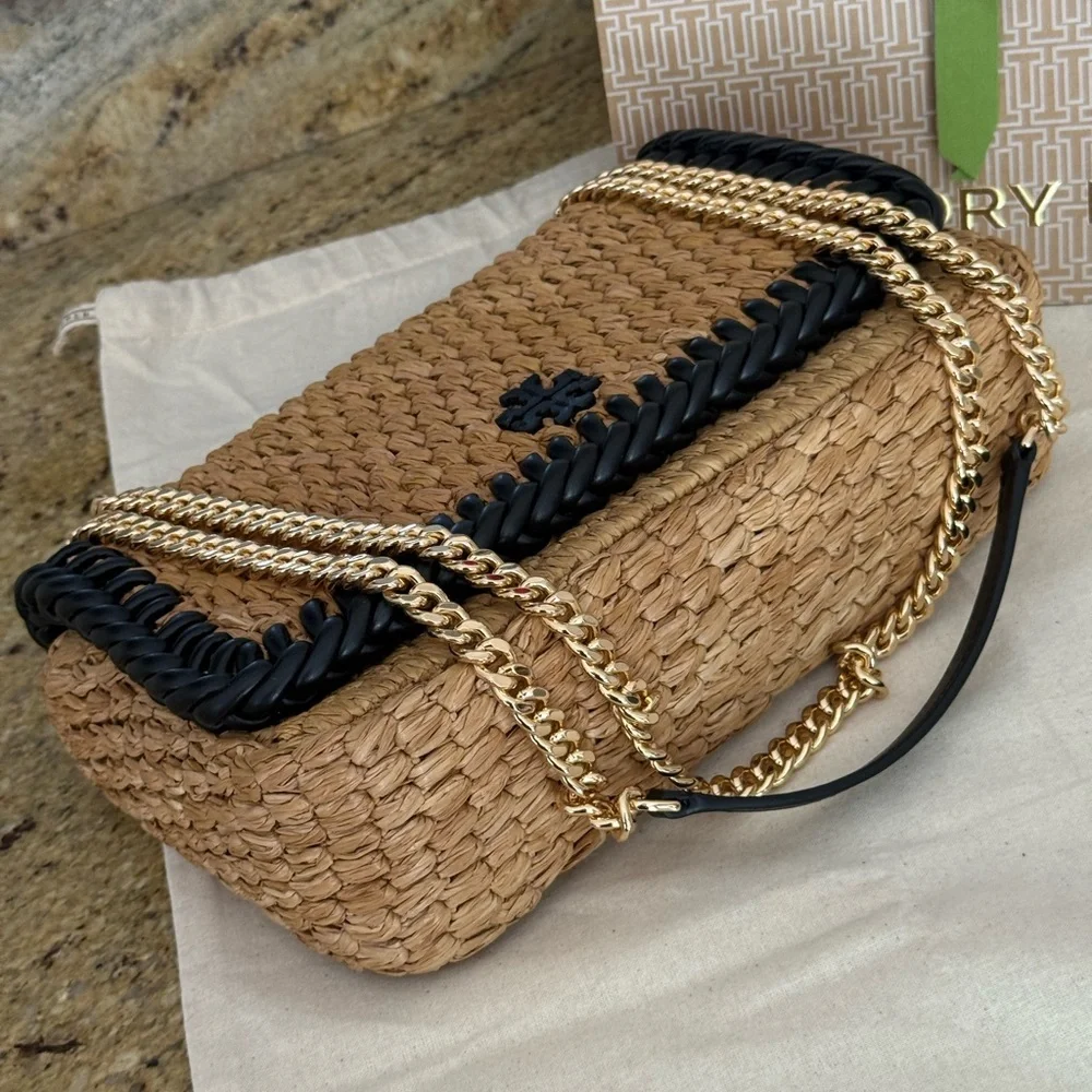 Tory Burch Tan and Black Shoulder Bag